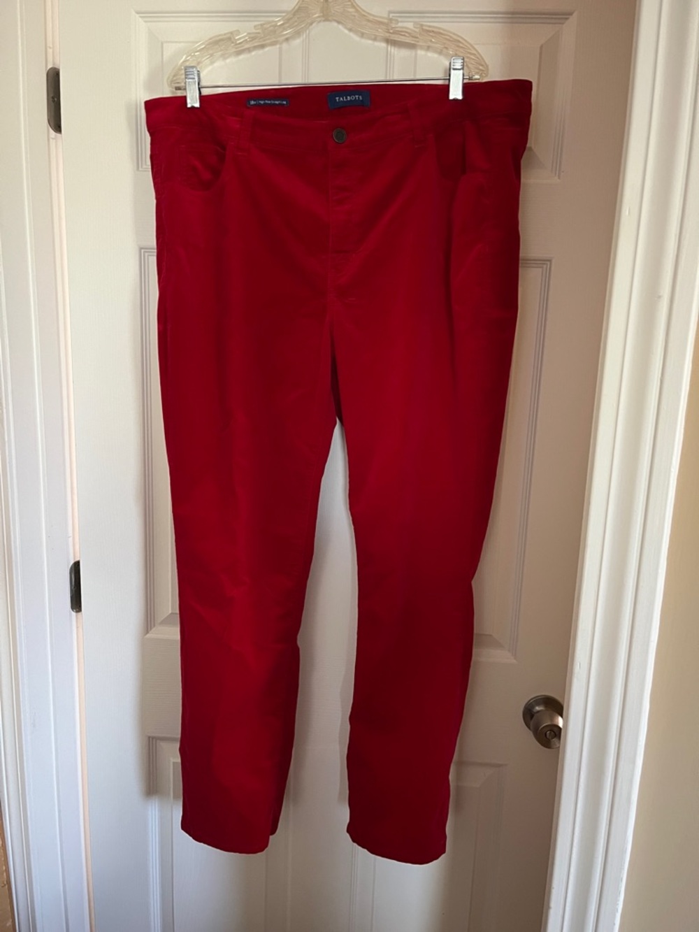 Talbots Red High Rise Straight Leg Pants